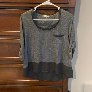 Grey and black top. Size small